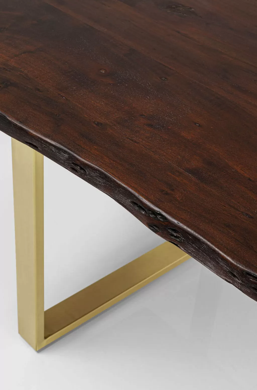 Table design Harmony Noir - Finition laiton vieilli, format XL 180x90 cm - Collection KARE