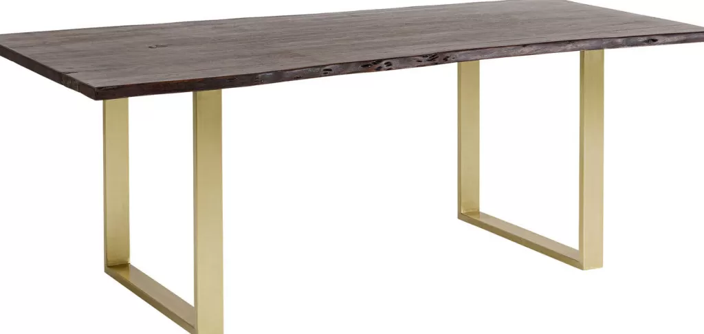 Table de salle à manger contemporaine Harmony Dark par KARE Design - Laiton vieilli, dimensions 200 x 100 cm