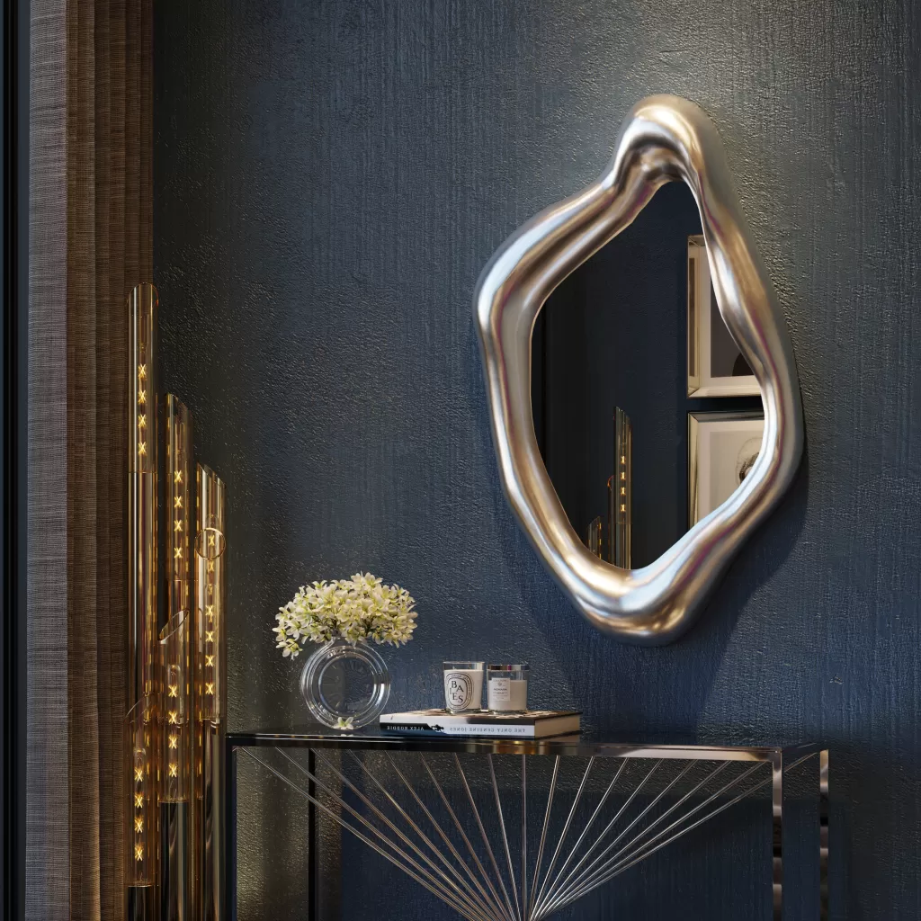 Miroir Holographique Moderne KARE Design - Finition Argent Brillant, Dimensions Sur Mesure 119 x 76 cm (Décoration Murale Élégante)