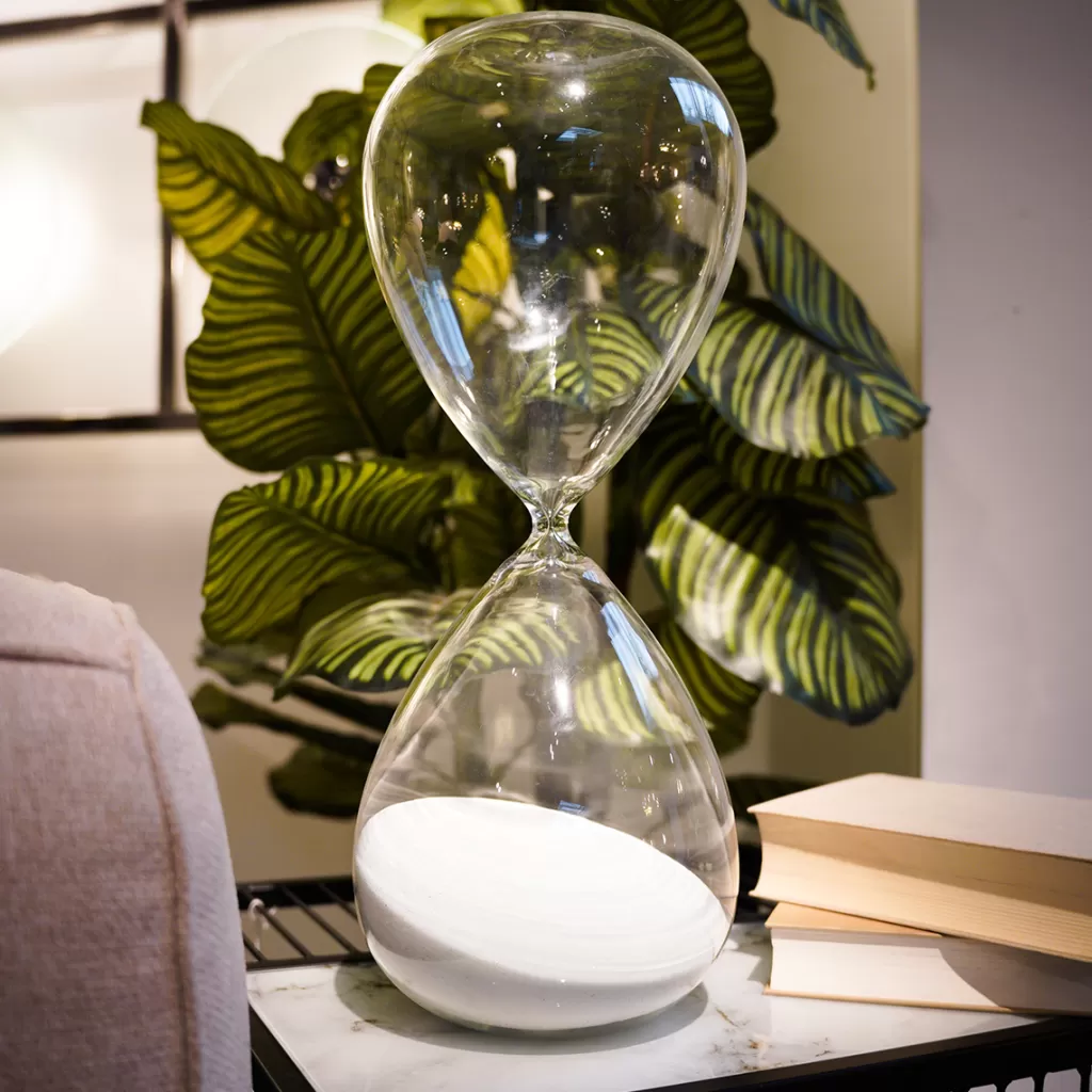 Sablier design décoratif KARE Design | 45 cm blanc - Chronomètre élégant pour la décoration intérieure