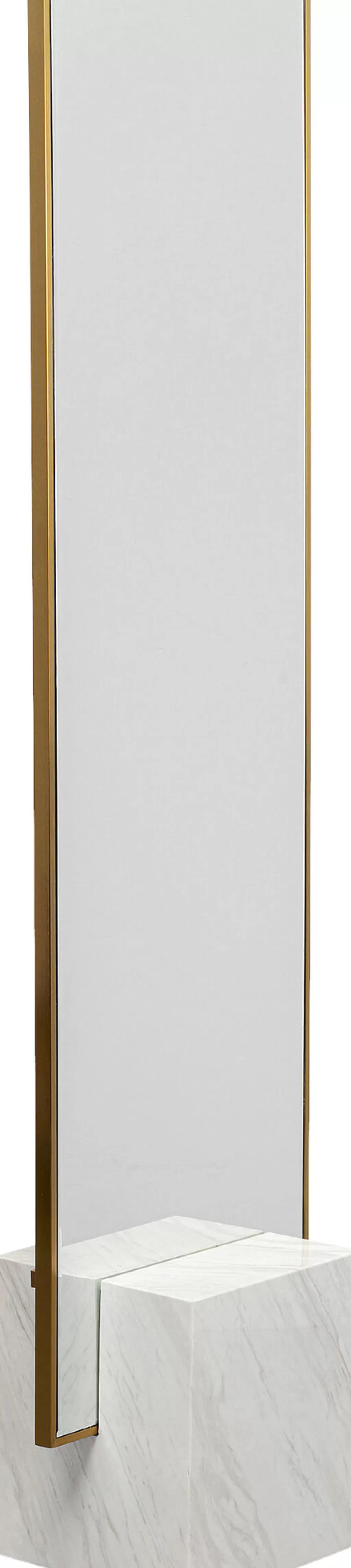 Miroir mural élégant Hulda en finition laiton - 46 x 180 cm - Collection design KARE