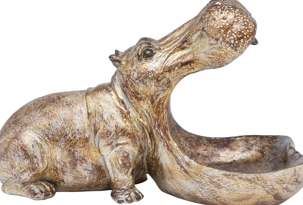Hippo Affamé - Figurine décorative originale Hippopotame 27 cm de haut par KARE Design, idéale pour une déco d'intérieur moderne et décalée