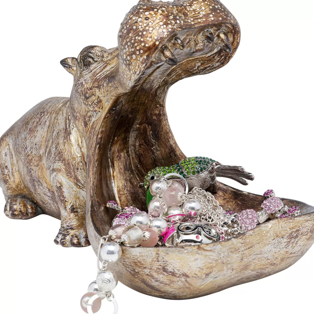 Hippo Affamé - Figurine décorative originale Hippopotame 27 cm de haut par KARE Design, idéale pour une déco d'intérieur moderne et décalée