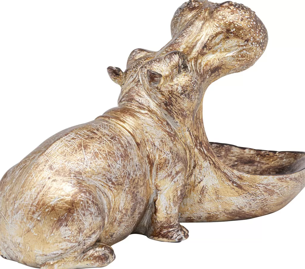 Hippo Affamé - Figurine décorative originale Hippopotame 27 cm de haut par KARE Design, idéale pour une déco d'intérieur moderne et décalée
