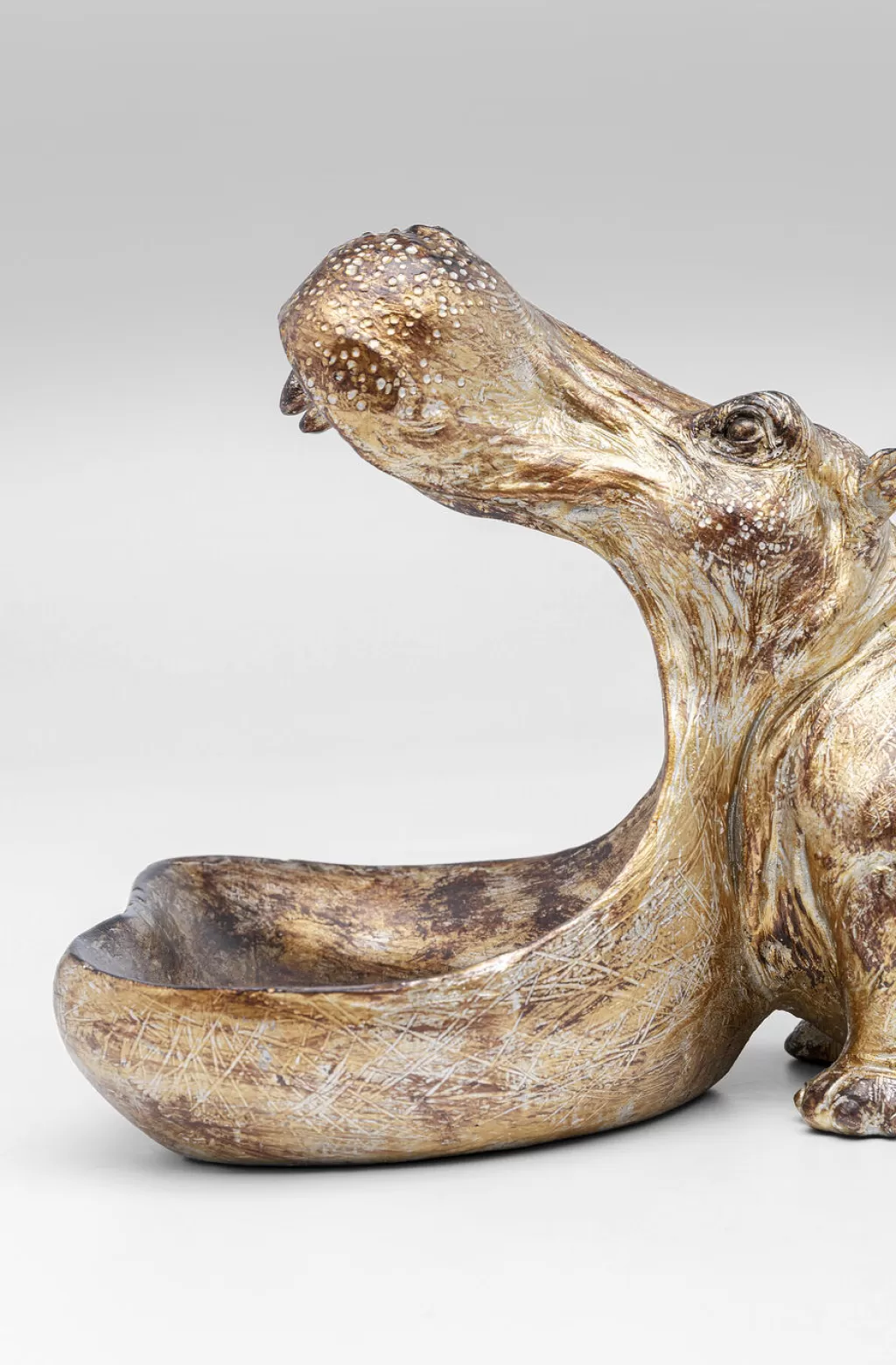 Hippo Affamé - Figurine décorative originale Hippopotame 27 cm de haut par KARE Design, idéale pour une déco d'intérieur moderne et décalée