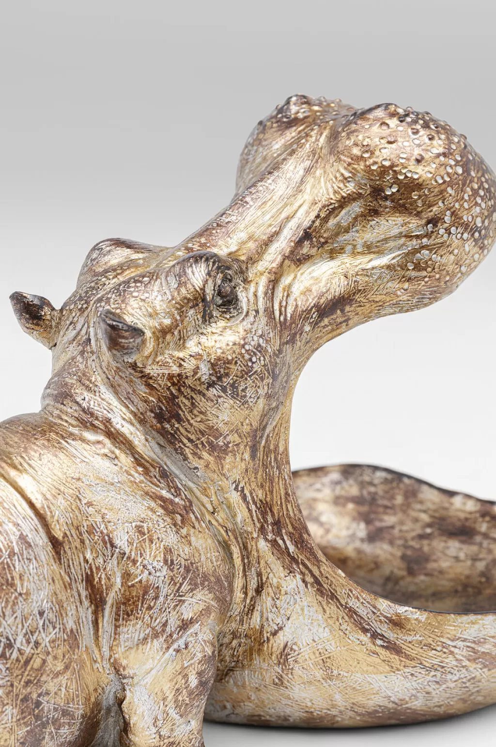 Hippo Affamé - Figurine décorative originale Hippopotame 27 cm de haut par KARE Design, idéale pour une déco d'intérieur moderne et décalée