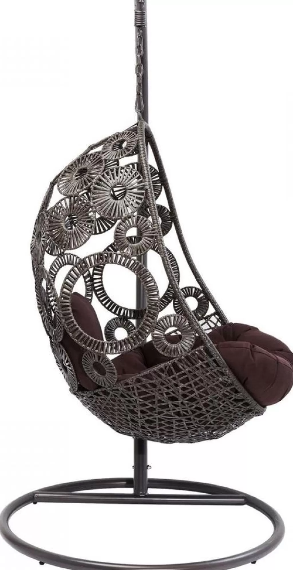 Fauteuil suspendu design Ibiza Brun par KARE - Intemporel élégant, confort enveloppant et style méditerranéen raffiné