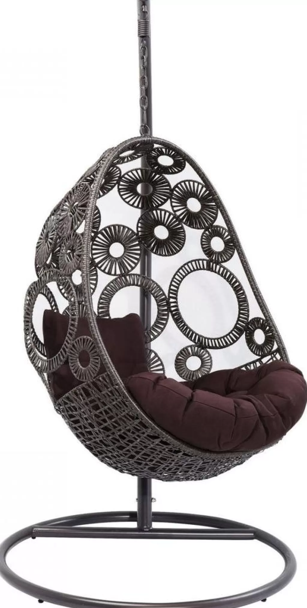 Fauteuil suspendu design Ibiza Brun par KARE - Intemporel élégant, confort enveloppant et style méditerranéen raffiné