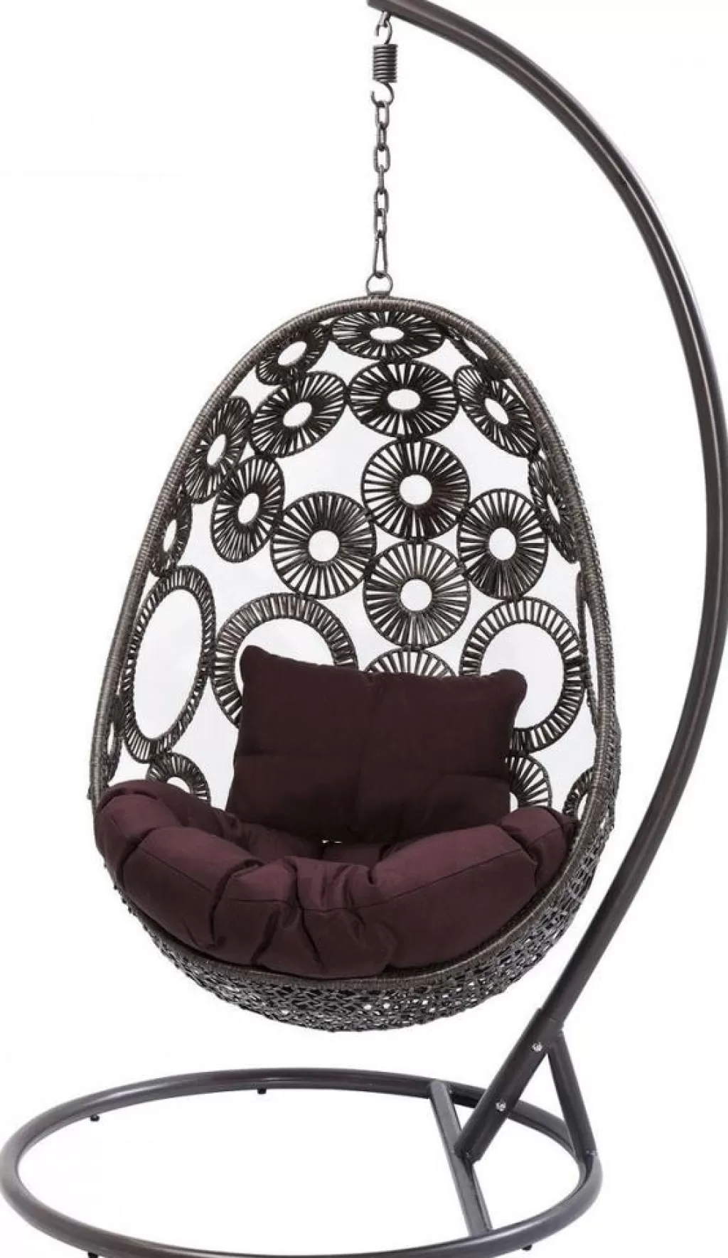 Fauteuil suspendu design Ibiza Brun par KARE - Intemporel élégant, confort enveloppant et style méditerranéen raffiné