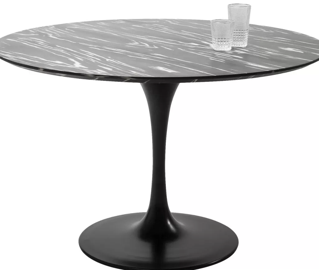Pied de table design KARE Invitation - Noir intense, diamètre 60 cm - Style contemporain pour intérieur épuré