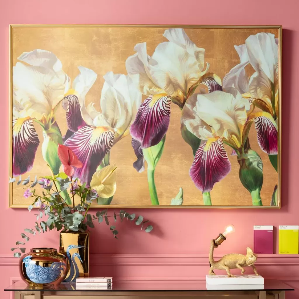 Tableau Encadré Iris par KARE Design - Œuvre Murale 150 x 100 cm pour Déco Salon Contemporain