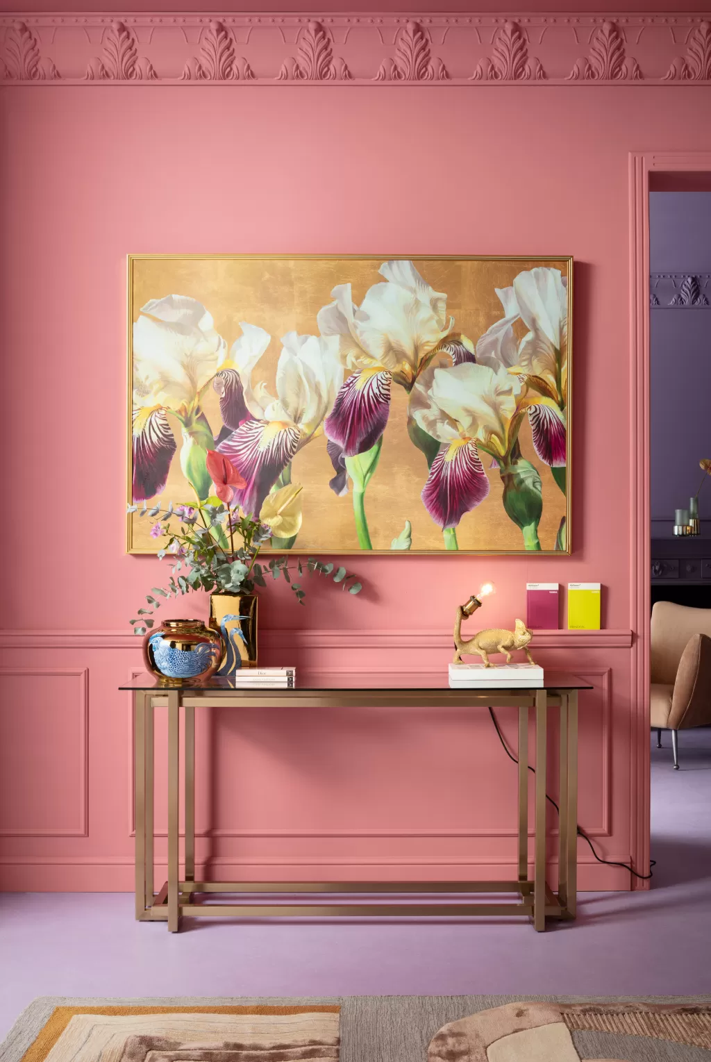 Tableau Encadré Iris par KARE Design - Œuvre Murale 150 x 100 cm pour Déco Salon Contemporain