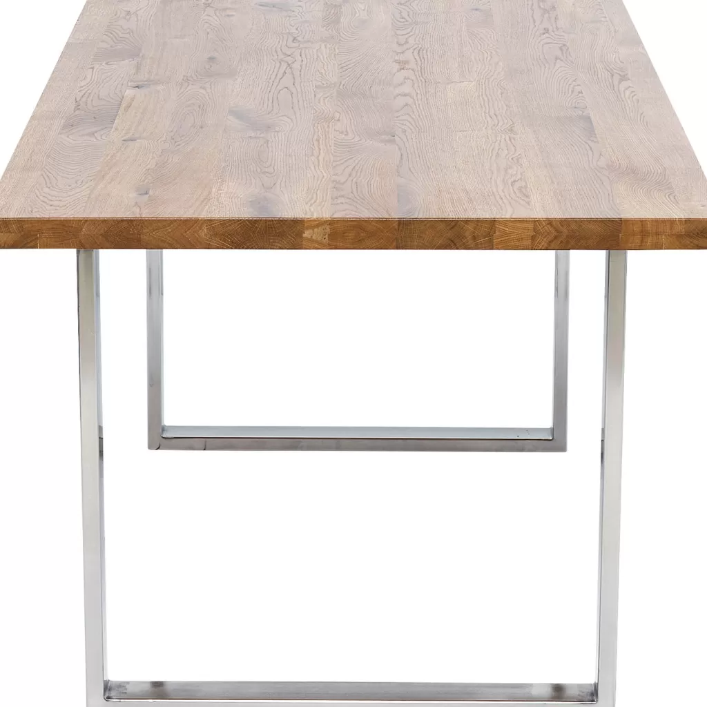 Table design Jackie en chêne massif et finition chromée - Plateau 160x80 cm par KARE Design