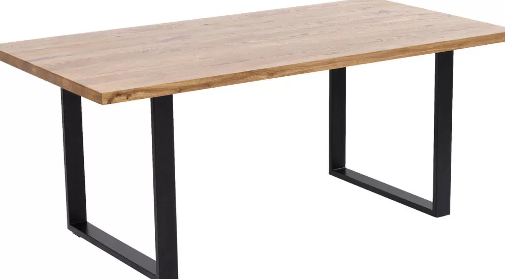 Table de salle à manger design Jackie en chêne massif - Plateau noir anthracite 160x80 cm - Design exclusif KARE