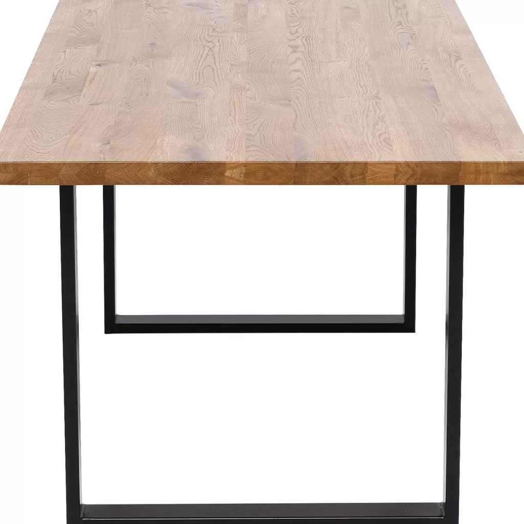 Table de salle à manger design Jackie en chêne massif - Plateau noir anthracite 160x80 cm - Design exclusif KARE