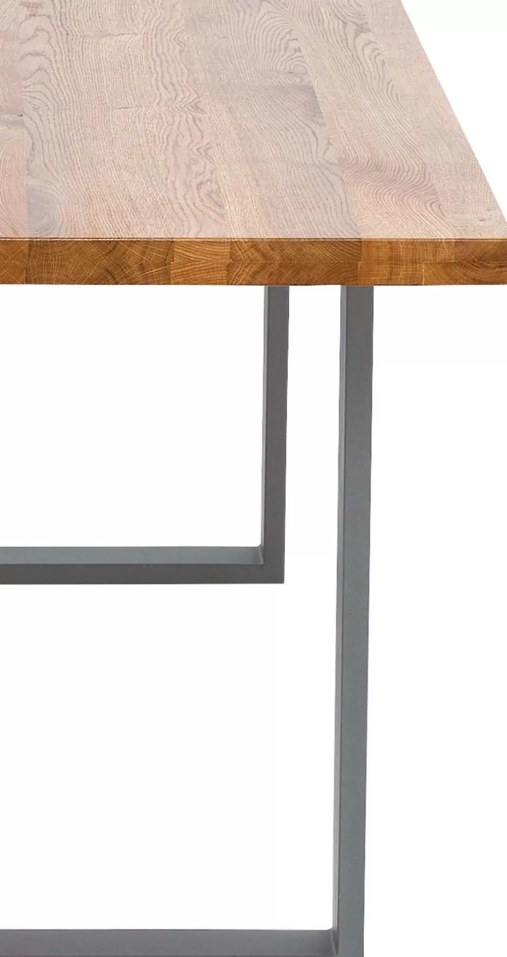 Table design Jackie en chêne et métal brut - Dimensions 160 x 80 cm - Collection KARE Design