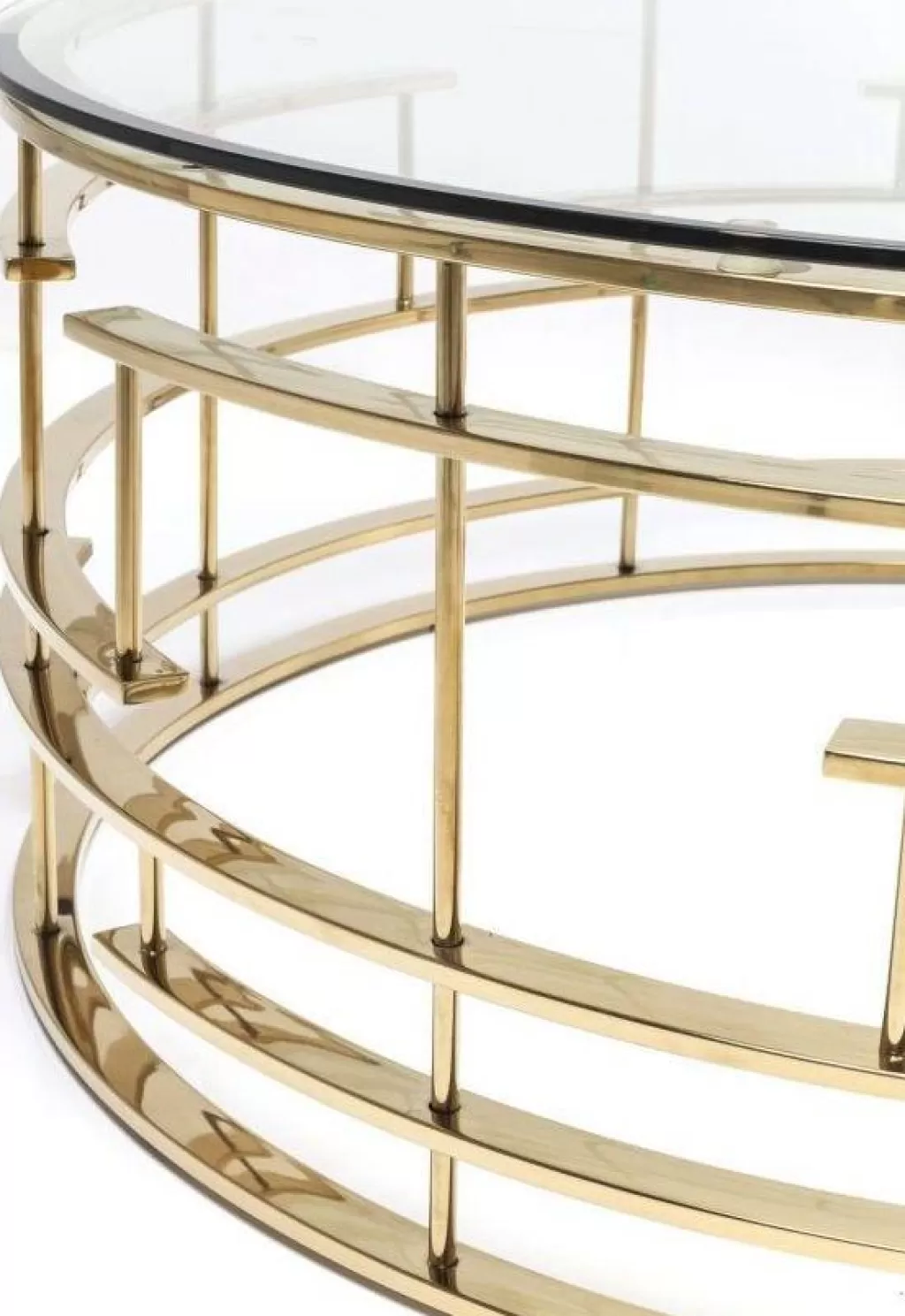 Table basse design Jupiter en finition dorée – KARE Design – Modèle circulaire 100 cm