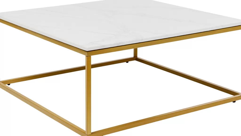 Table de salon design Key West par KARE - Finition dorée élégante 90x90 cm