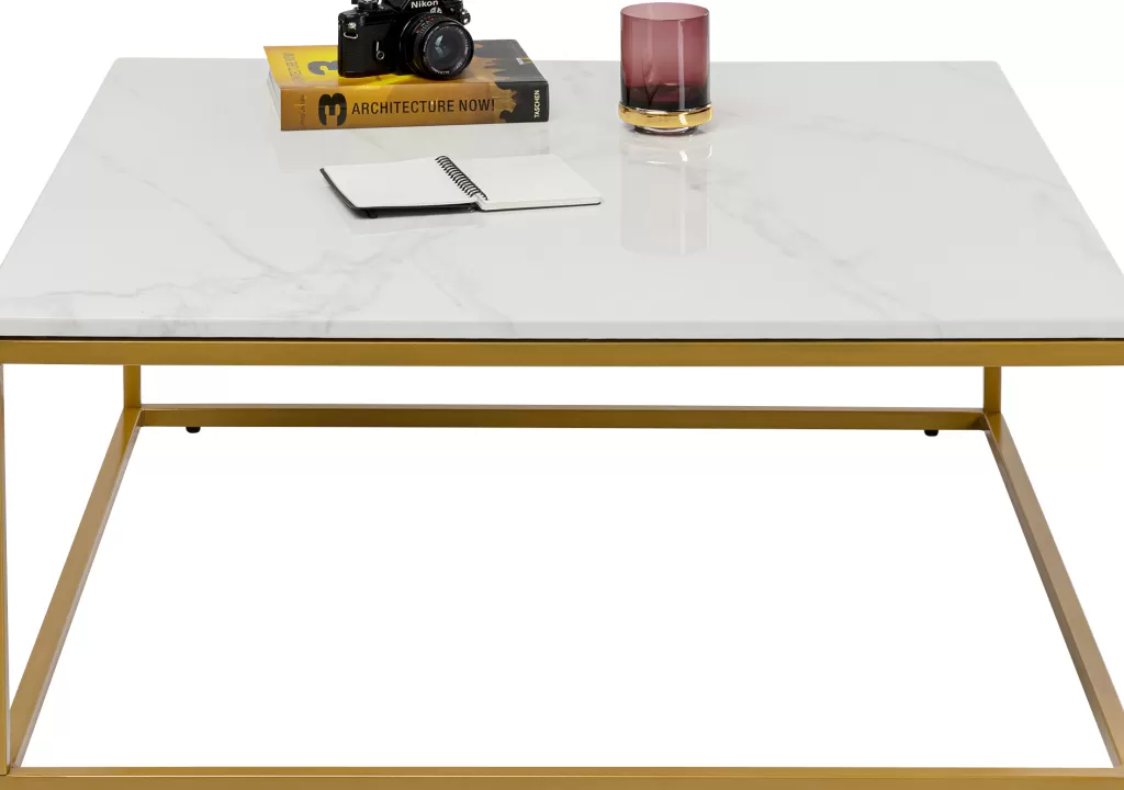Table de salon design Key West par KARE - Finition dorée élégante 90x90 cm