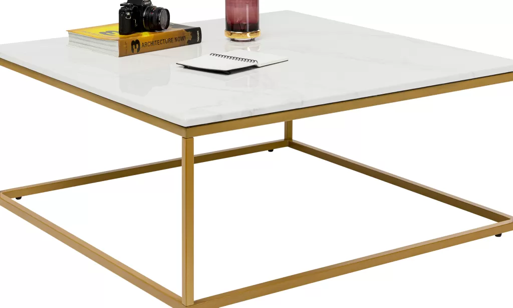 Table de salon design Key West par KARE - Finition dorée élégante 90x90 cm
