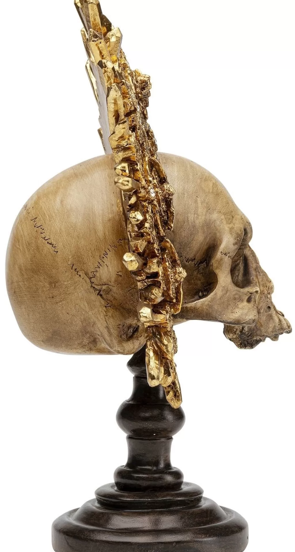 Crâne Royal Décoratif KARE Design - Sculpture Tête de Mort en Résine Haute Qualité, 42 cm - Pièce Unique pour Décoration d'Intérieur Audacieuse