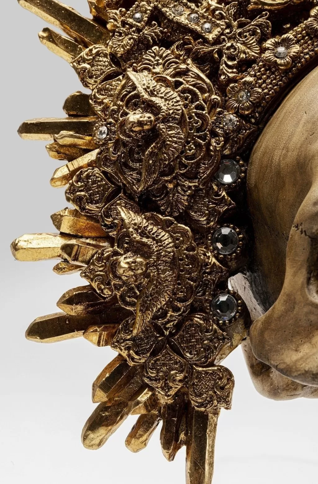 Crâne Royal Décoratif KARE Design - Sculpture Tête de Mort en Résine Haute Qualité, 42 cm - Pièce Unique pour Décoration d'Intérieur Audacieuse