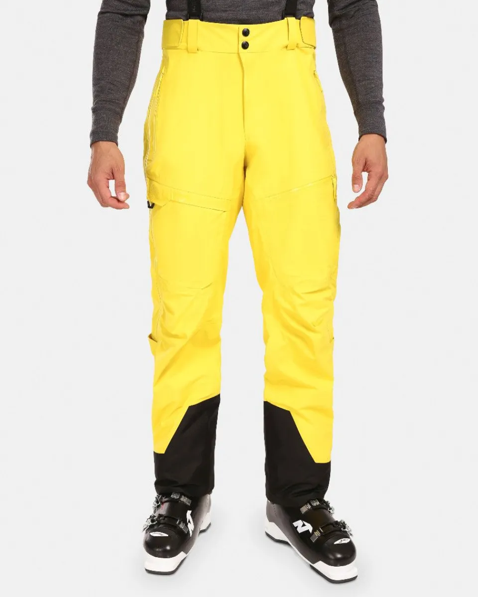 LAZZARO-M Pantalon de Ski Homme - Résistant à l'Eau avec Coupe Ergonomique - Modèle Jaune Éclatant