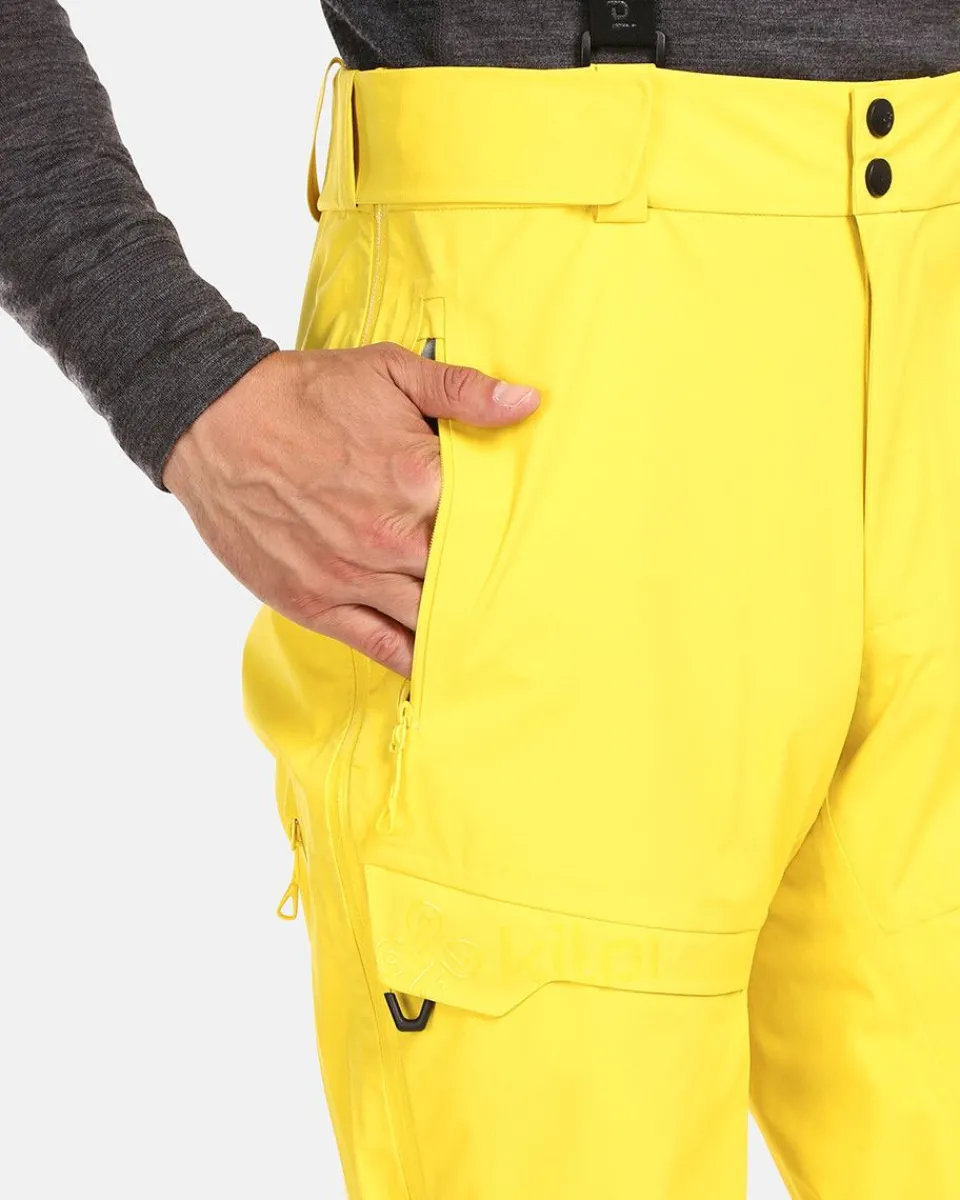 LAZZARO-M Pantalon de Ski Homme - Résistant à l'Eau avec Coupe Ergonomique - Modèle Jaune Éclatant