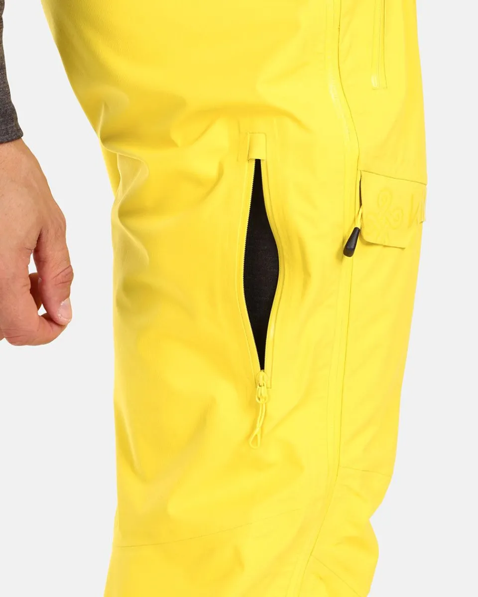 LAZZARO-M Pantalon de Ski Homme - Résistant à l'Eau avec Coupe Ergonomique - Modèle Jaune Éclatant