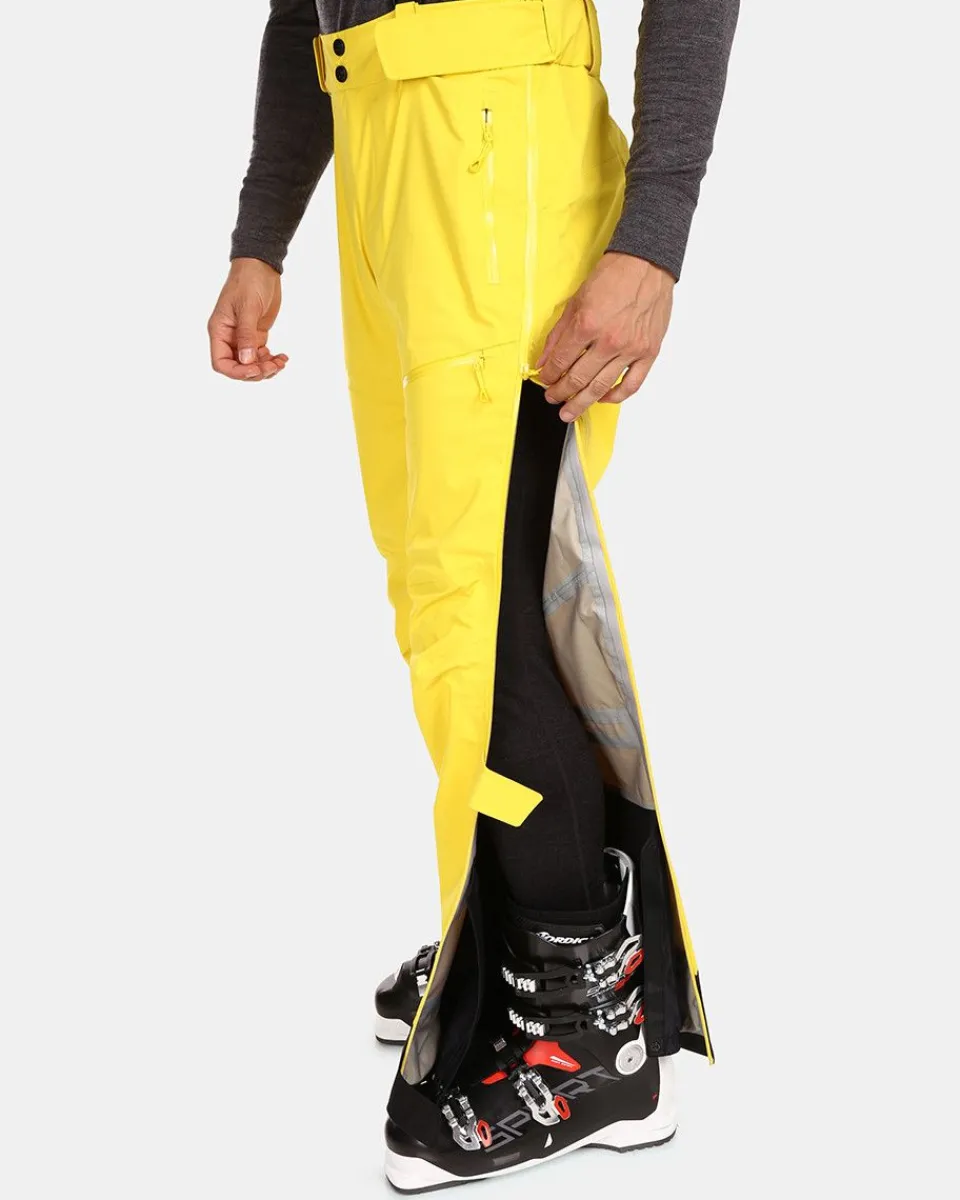 LAZZARO-M Pantalon de Ski Homme - Résistant à l'Eau avec Coupe Ergonomique - Modèle Jaune Éclatant