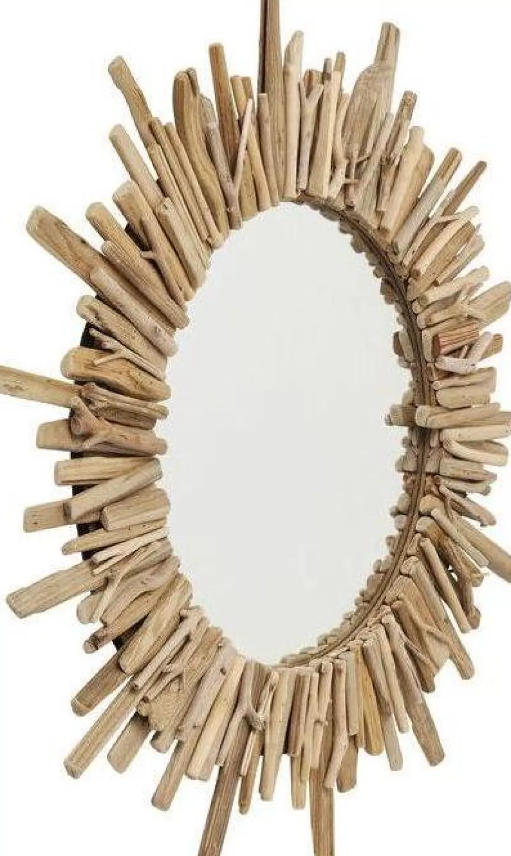 Miroir Design Contemporain KARE en Bois Massif - Déco Murale Élégante, Diamètre 82 cm