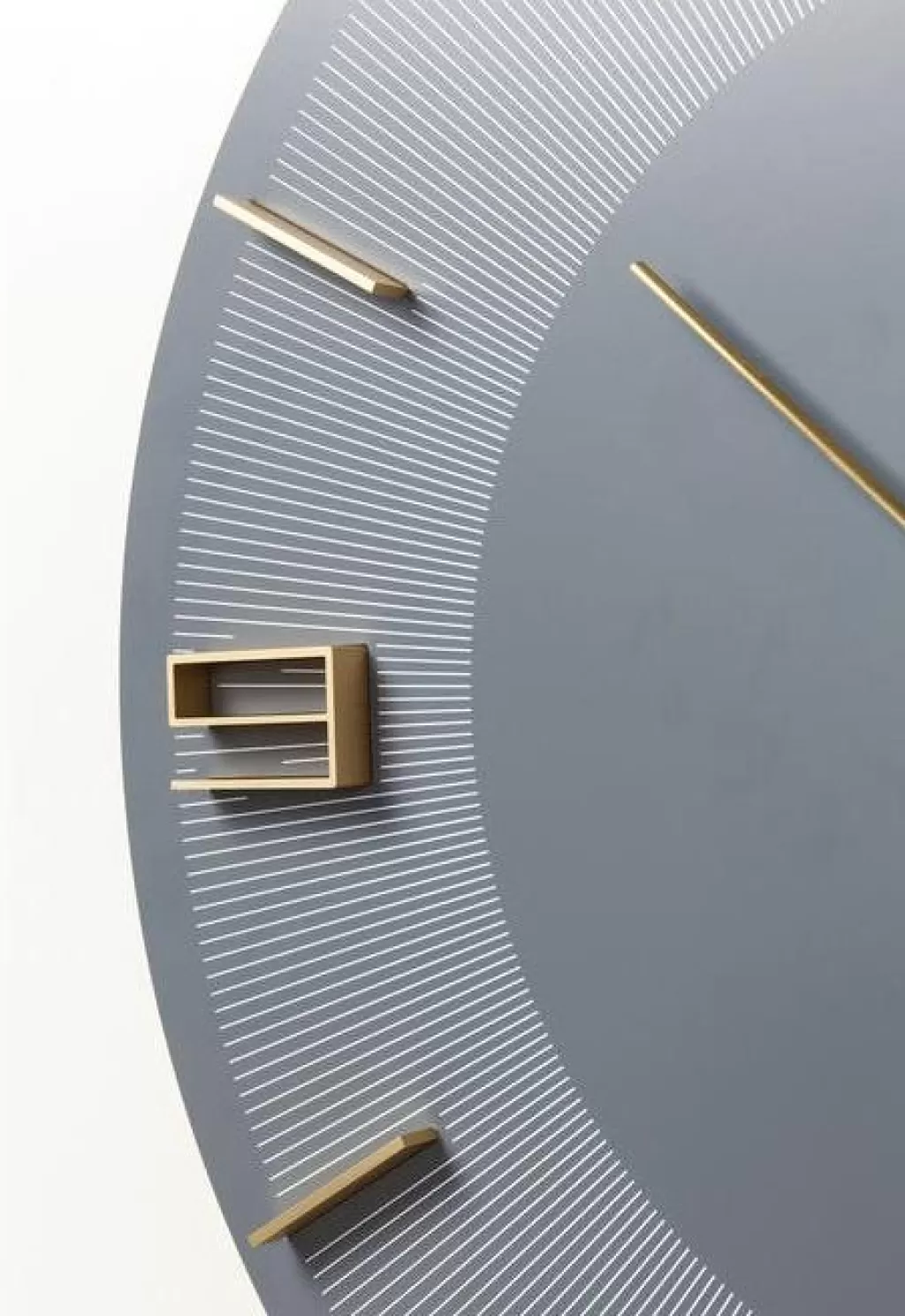 Horloge murale design Leonardo - KARE Design - Cadran gris et doré - Diamètre 49 cm