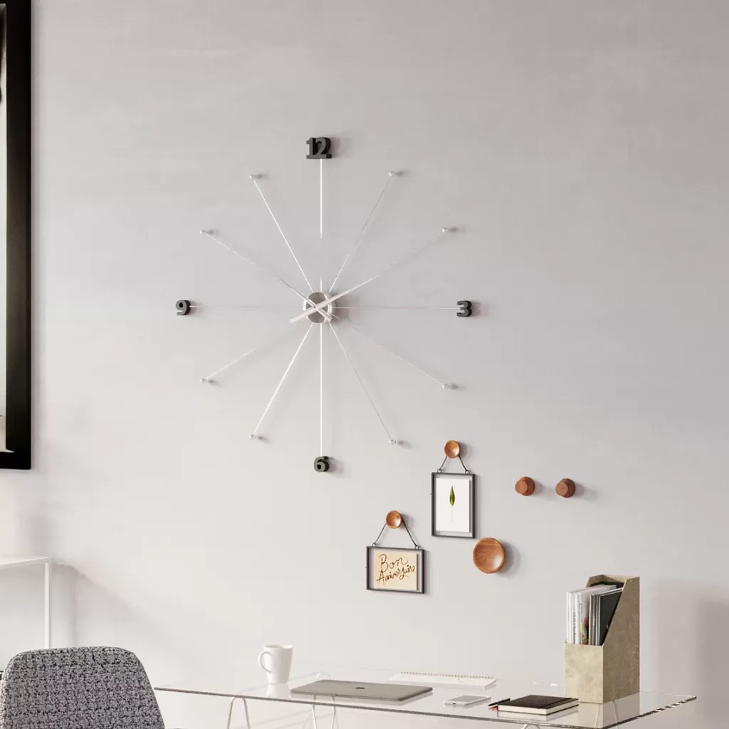 Horloge murale design KARE - Modèle Parapluie chromé élégant 

(Décoration intérieure moderne pour salon et bureau)
