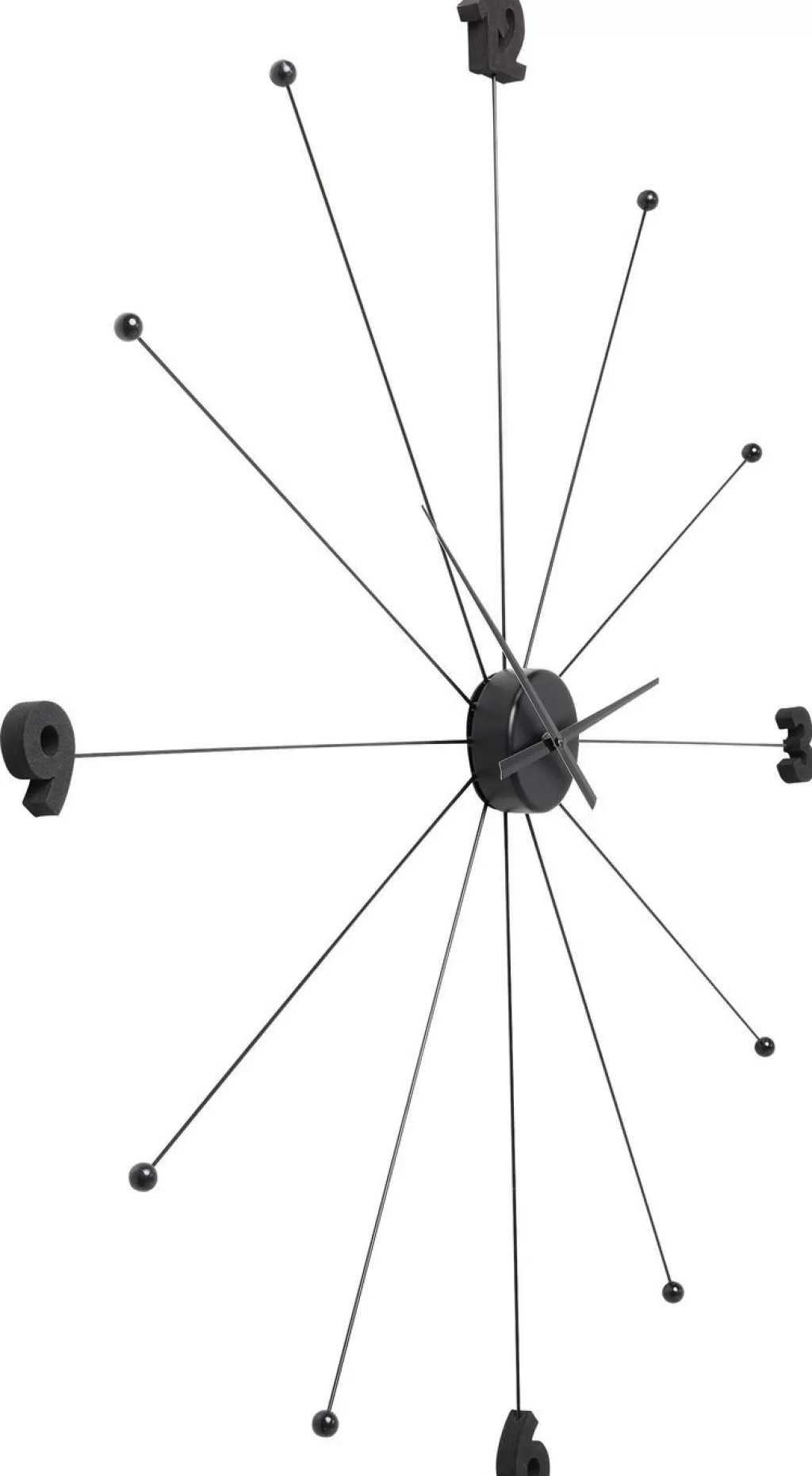 Horloge Murale Design Parapluie - Modèle Élégant par KARE Design en Noir Mat