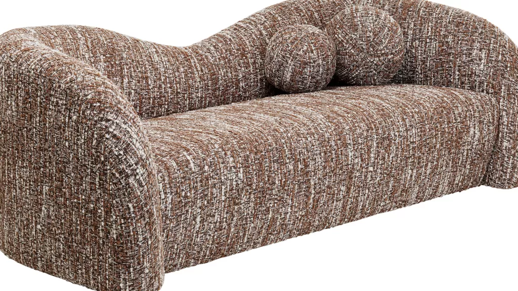 Canapé 2 places Livia en tissu chiné brun – Design contemporain longueur 201 cm – KARE