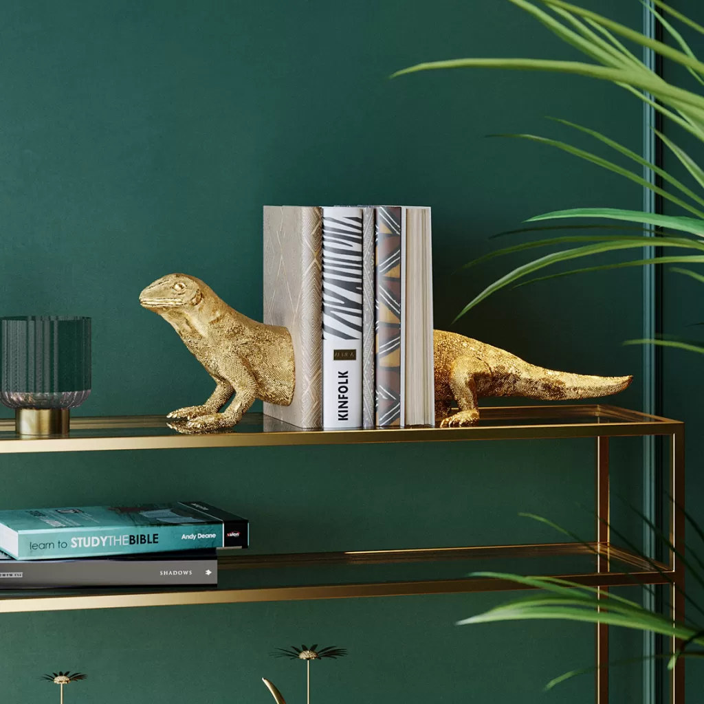 Soutiens-livres design Lézard - Lot de 2 - Création exclusive KARE