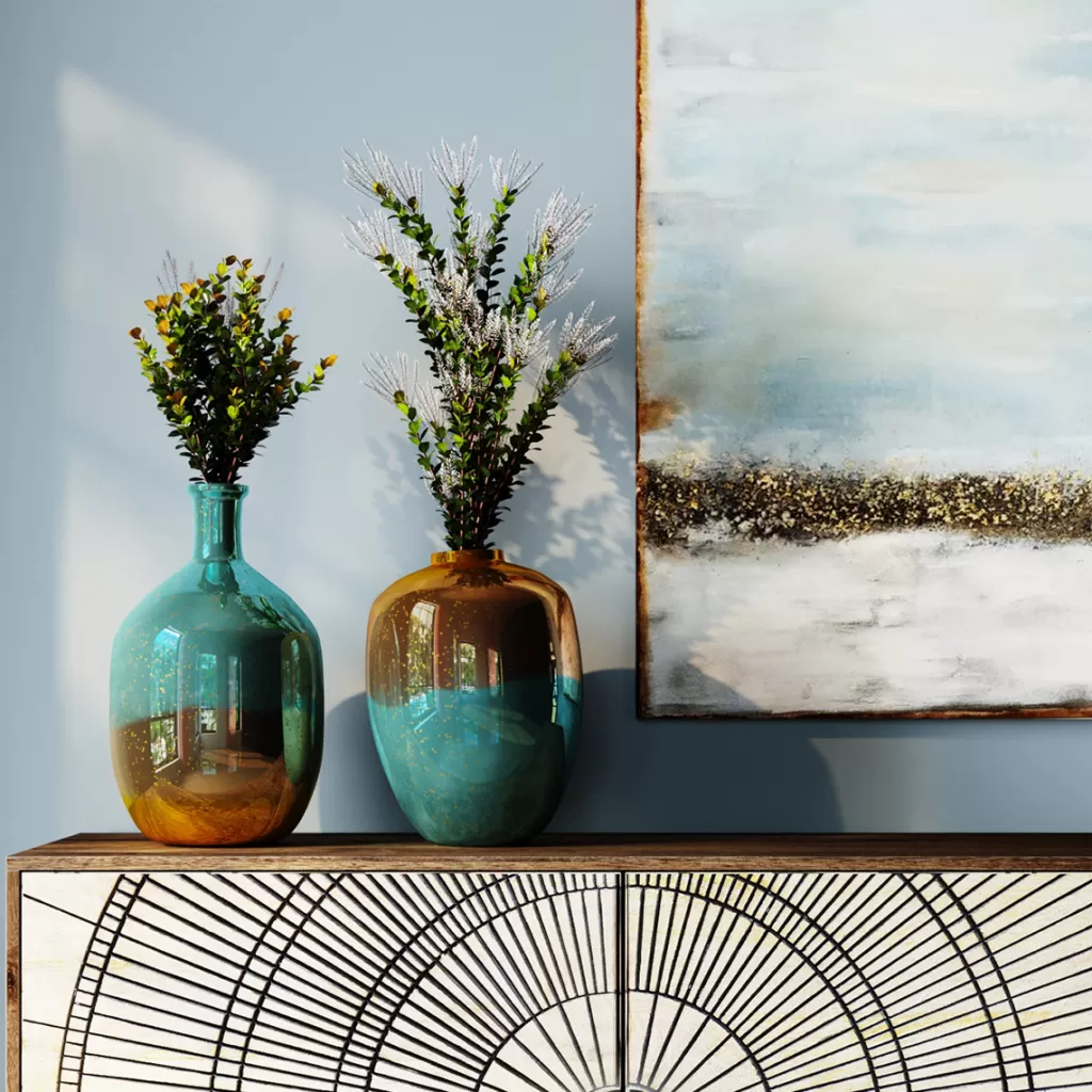Vase Élégant Lizy Shine - Déco Polyvalent Moderne 50 cm par KARE Design, idéal pour un intérieur contemporain