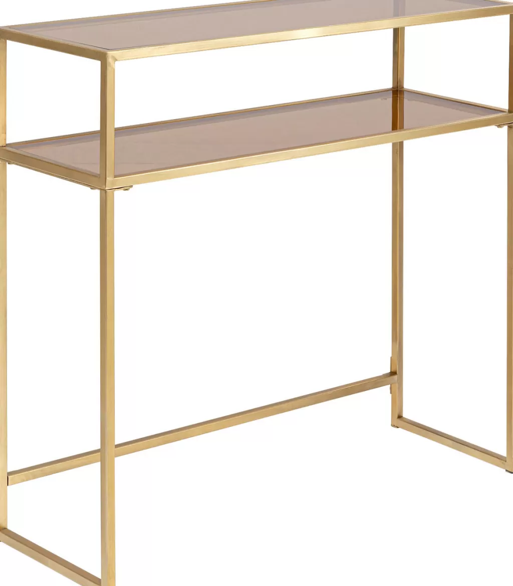 Console Élégante KARE Design - Style Loft Industriel, Finition Dorée - Dimensions 85x80 cm | Idéale pour Entrée ou Salon

(：，，，，SEO)