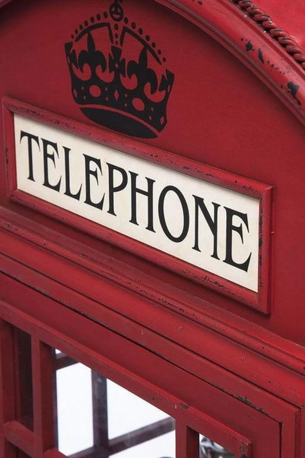 Vitrine Vintage Téléphone London par KARE Design - Armoire de Collection Élégante en Verre Trempé, Meuble de Rangement Moderne pour Salon ou Bureau
