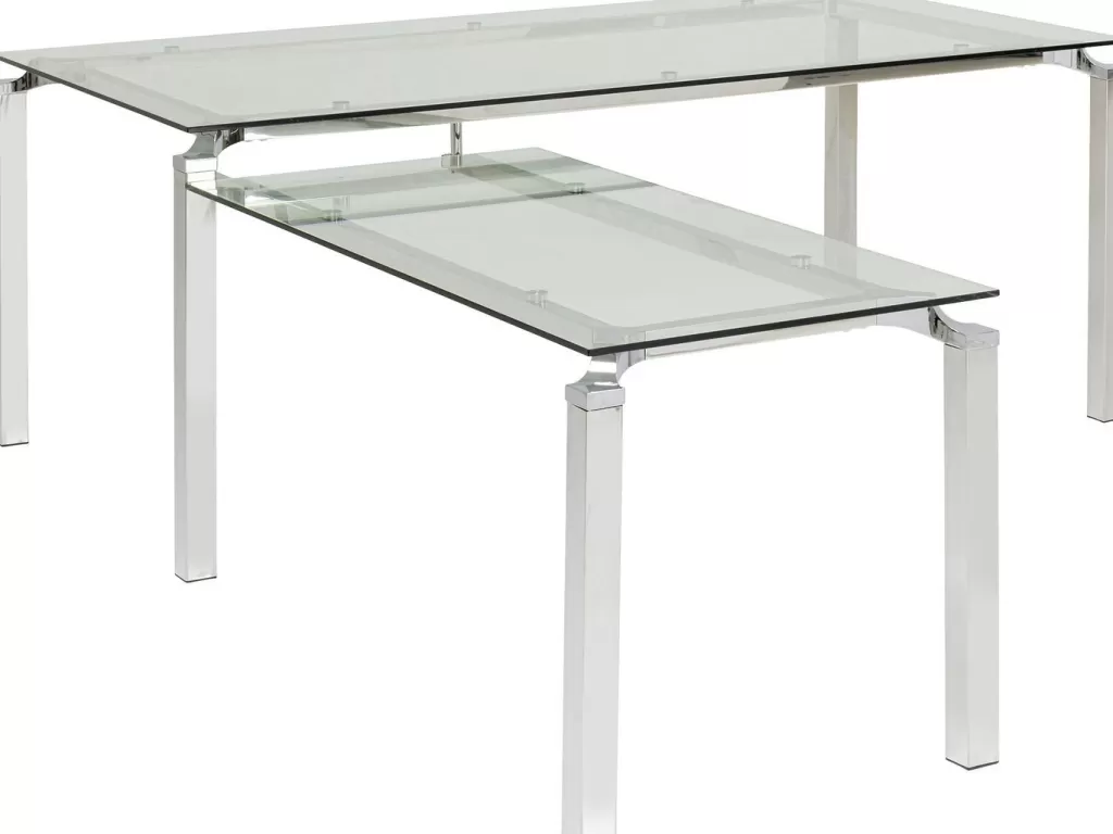 Bureau d'angle design Lorenco - Plateau chromé 210x180cm - Solution ergonomique pour espaces de travail modernes (Marque KARE)