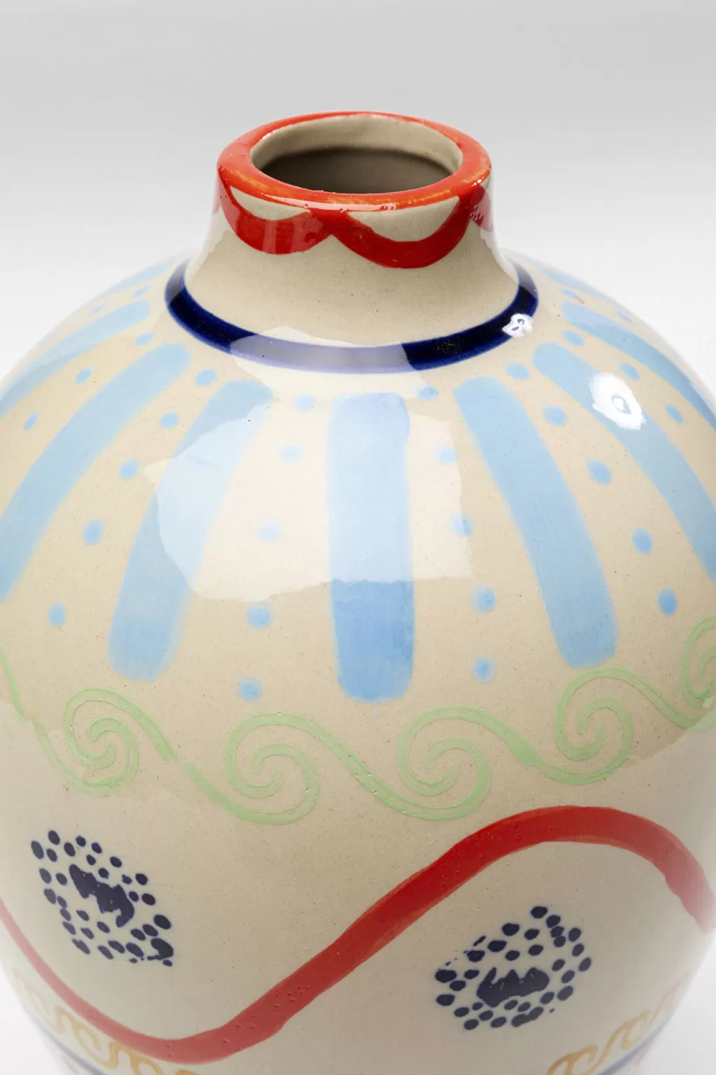 Vase Décoratif Grand Modèle Los Cabos - Design Bohème en Céramique Émaillée 26 cm par KARE