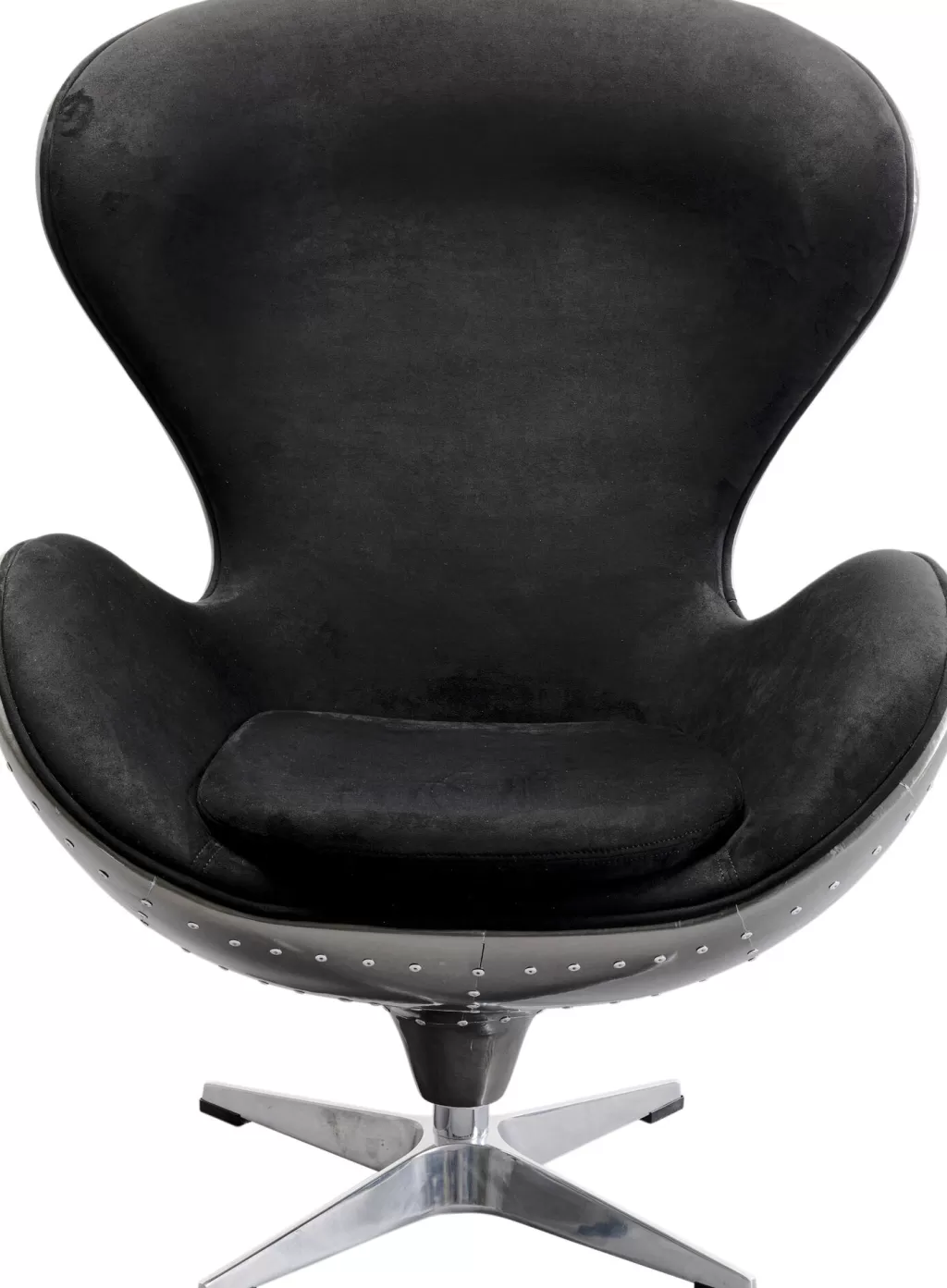 Fauteuil pivotant design KARE en noir graphite - Siège lounge moderne pour un confort optimal