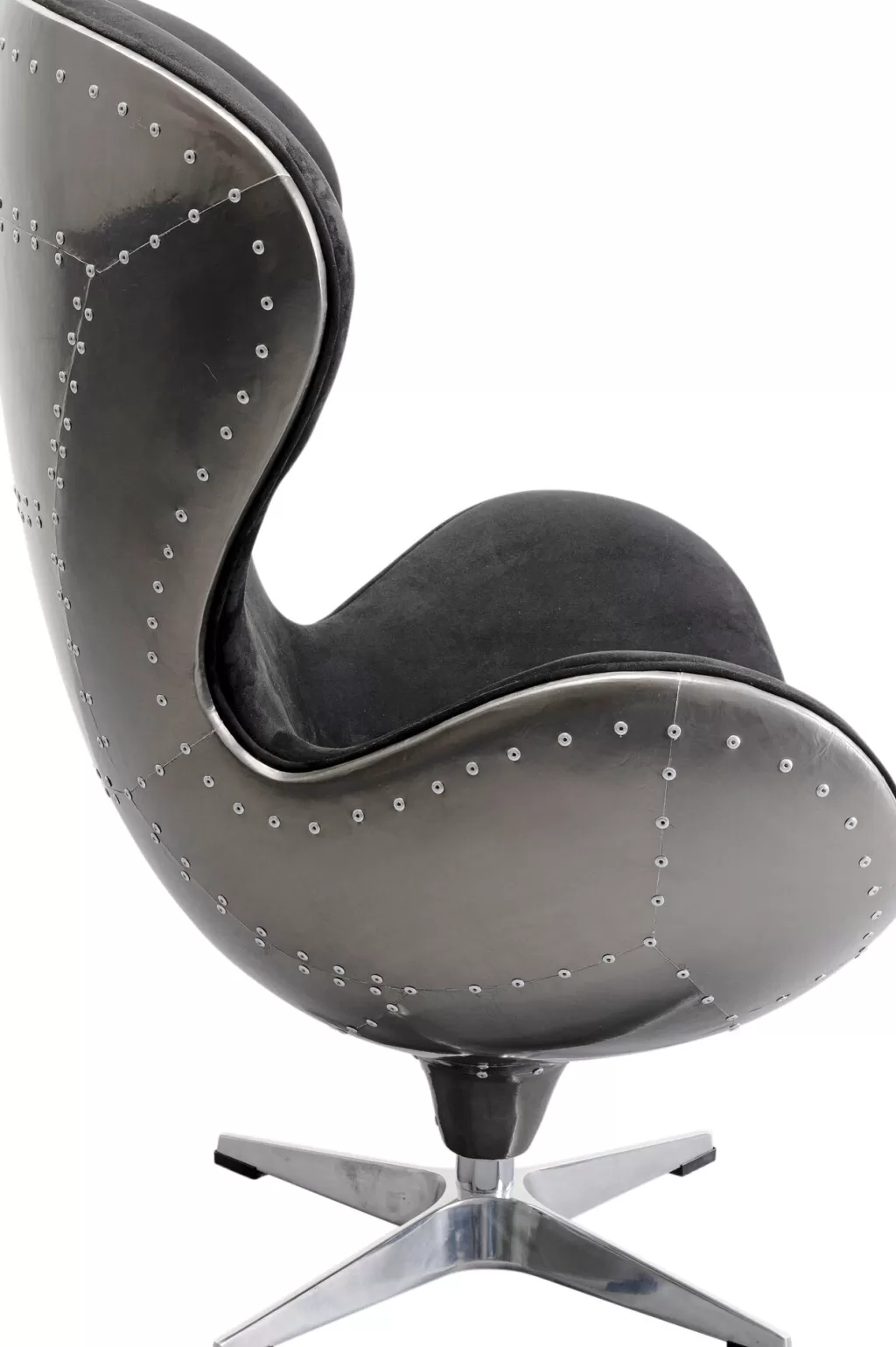 Fauteuil pivotant design KARE en noir graphite - Siège lounge moderne pour un confort optimal