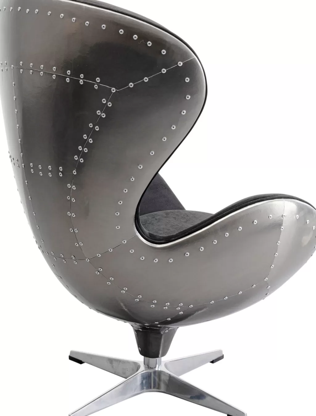 Fauteuil pivotant design KARE en noir graphite - Siège lounge moderne pour un confort optimal