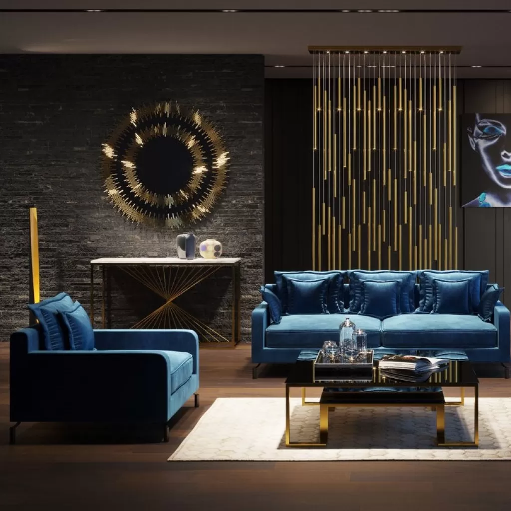 KARE Design - Fauteuil Lullaby | Confort Moderne en Bleu Profond, Design Élégant pour Espaces de Détente