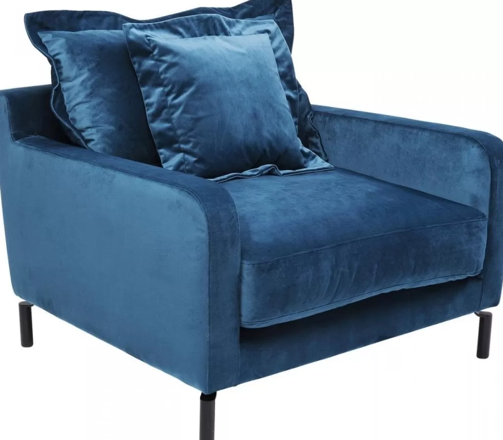 KARE Design - Fauteuil Lullaby | Confort Moderne en Bleu Profond, Design Élégant pour Espaces de Détente