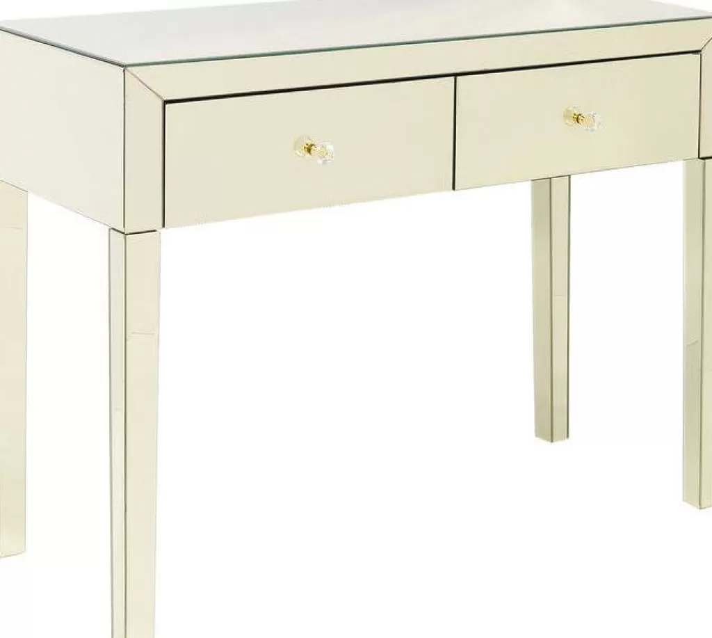 Console de Salon Élégante KARE Design - Plateau Nacré avec Insertion Miroir, Alliance d'Élégance et de Fonctionnalité pour Intérieur Contemporain