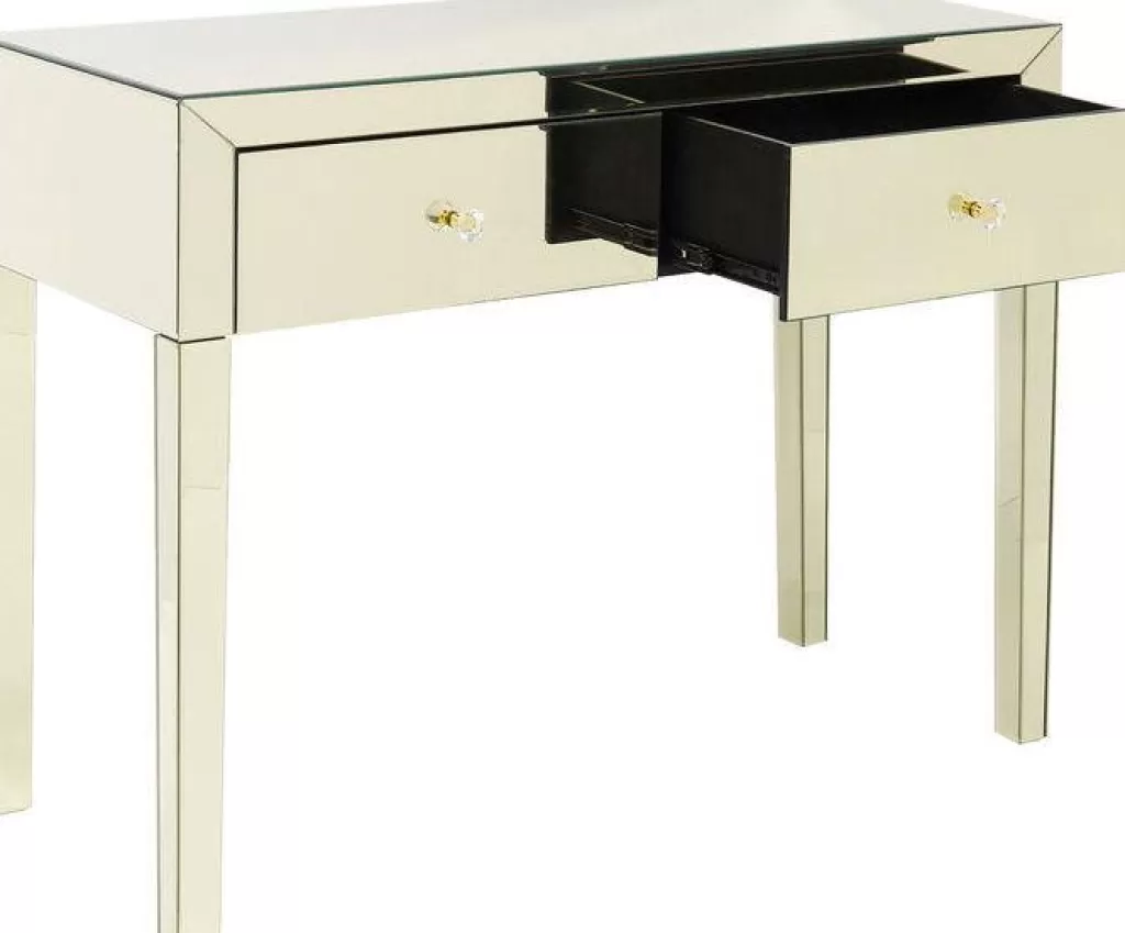 Console de Salon Élégante KARE Design - Plateau Nacré avec Insertion Miroir, Alliance d'Élégance et de Fonctionnalité pour Intérieur Contemporain