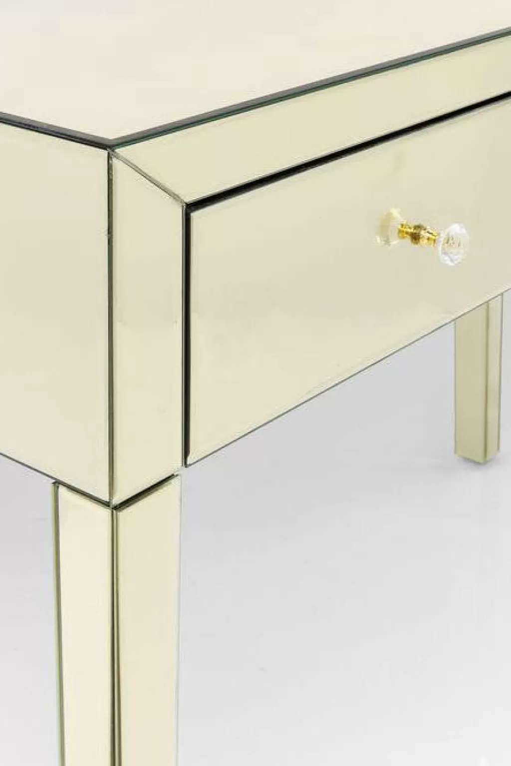 Console de Salon Élégante KARE Design - Plateau Nacré avec Insertion Miroir, Alliance d'Élégance et de Fonctionnalité pour Intérieur Contemporain
