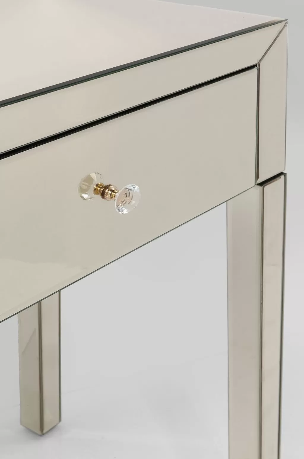 Console de Salon Élégante KARE Design - Plateau Nacré avec Insertion Miroir, Alliance d'Élégance et de Fonctionnalité pour Intérieur Contemporain